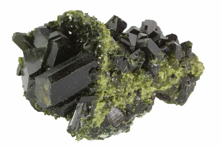 Lustrous, Dark Green, Epidote Crystal Cluster - Pakistan #91942